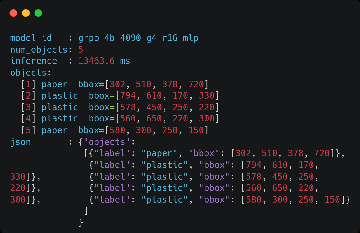 JSON output from VLM for easier and safer downstream parsing